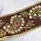 1 Yard Elegant Paisley Handcrafted Indian Trim Gold Sequin Embroidered 2.5 Inch Width